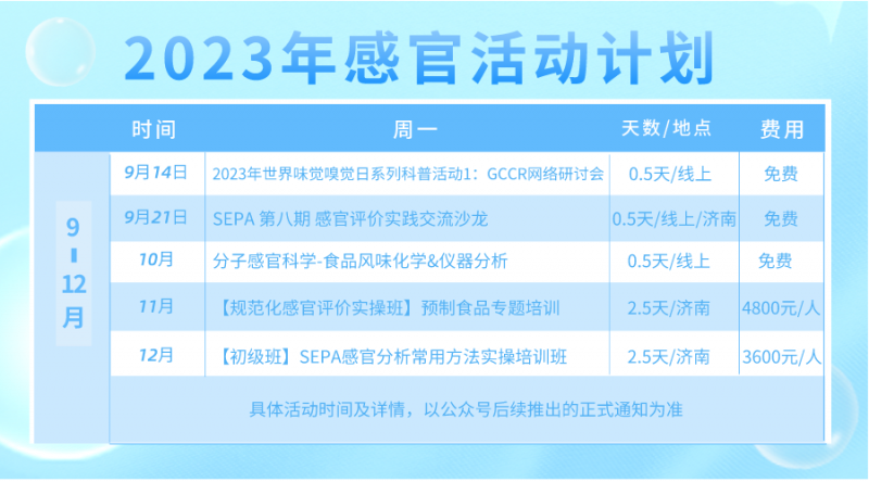 感官活動預(yù)告2023